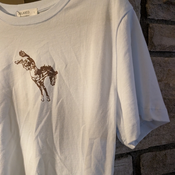Light Blue La Relaxed Brand Bucking Horse Graphic Tee - Picture 2 of 7